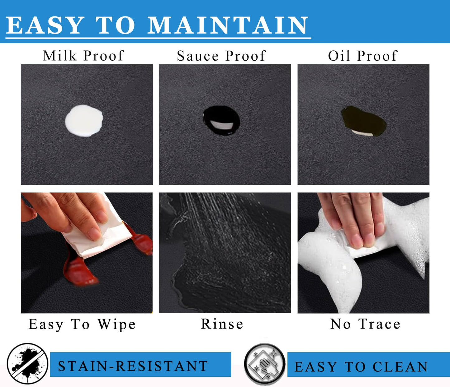 Kitchen Counter Mat for Coffee Maker – Absorbent & Quick-Dry Bar Pad with Non-Slip Backing, Protective Surface for Espresso Machine, Dish Drying Mat (Black,30*40cm)