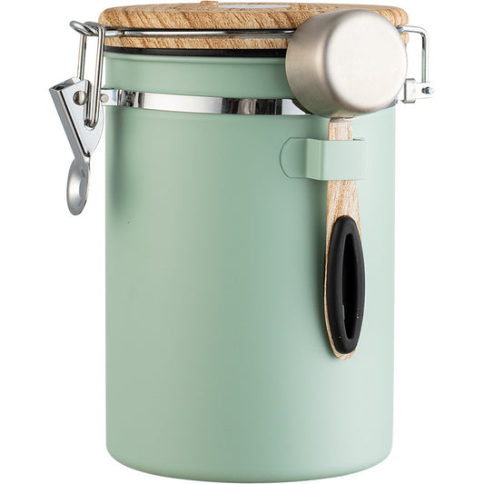 (Green) Coffee Container - Coffee Jar - 1.8L - Coffee Container Storage Jar - Coffee Container - Airtight Coffee Container with CO2 Valve - green green