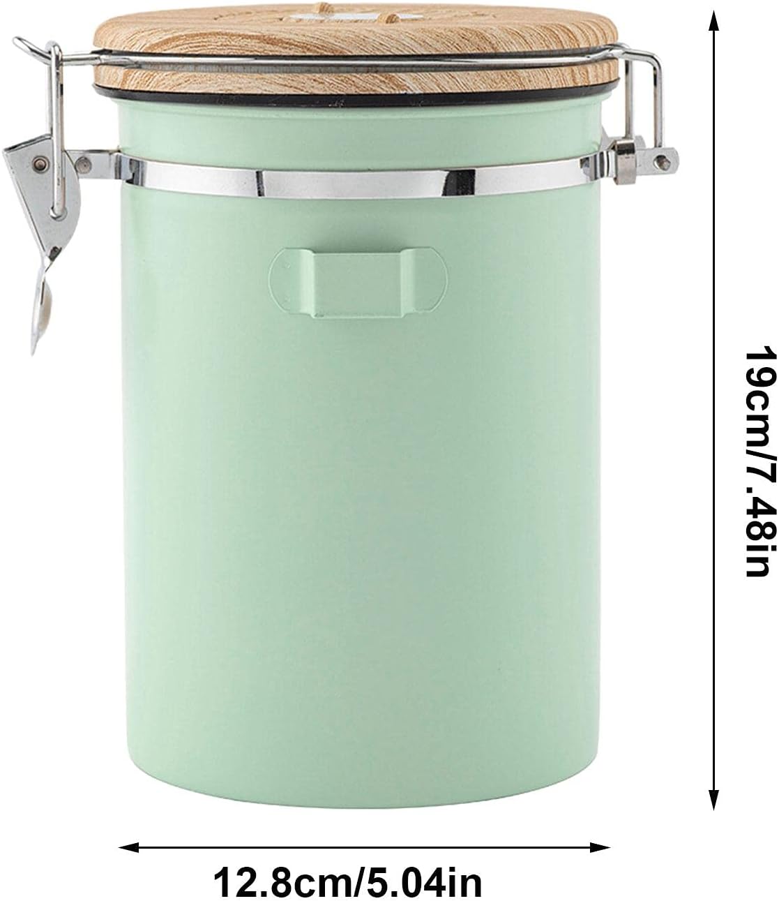 (Green) Coffee Container - Coffee Jar - 1.8L - Coffee Container Storage Jar - Coffee Container - Airtight Coffee Container with CO2 Valve - green green