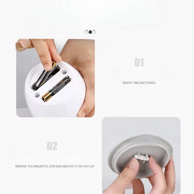 Automatic Self Stirring Coffee Mug 380ml Magnetic Mixing Cup 304 Stainless Steel AAA Battery Operated Travel Tumbler for Hot Chocolate Tea Office Home Grey